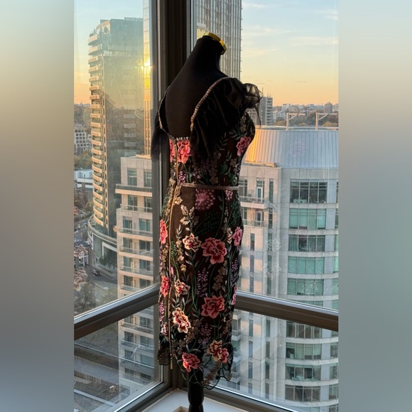 🆕 BRONX & BANCO 🧿 NWOT Melia Floral Embroidered Midi Dress, Sz M / US 6 - Picture 6 of 16